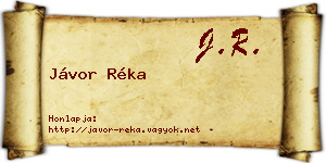 Jávor Réka névjegykártya