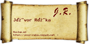 Jávor Réka névjegykártya